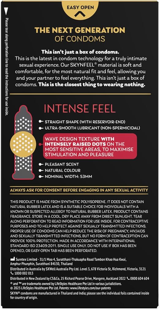 
                  
                    Skyn Intense Feel Soft Non-Latex Condoms 10 Pack - Sensual Sins
                  
                