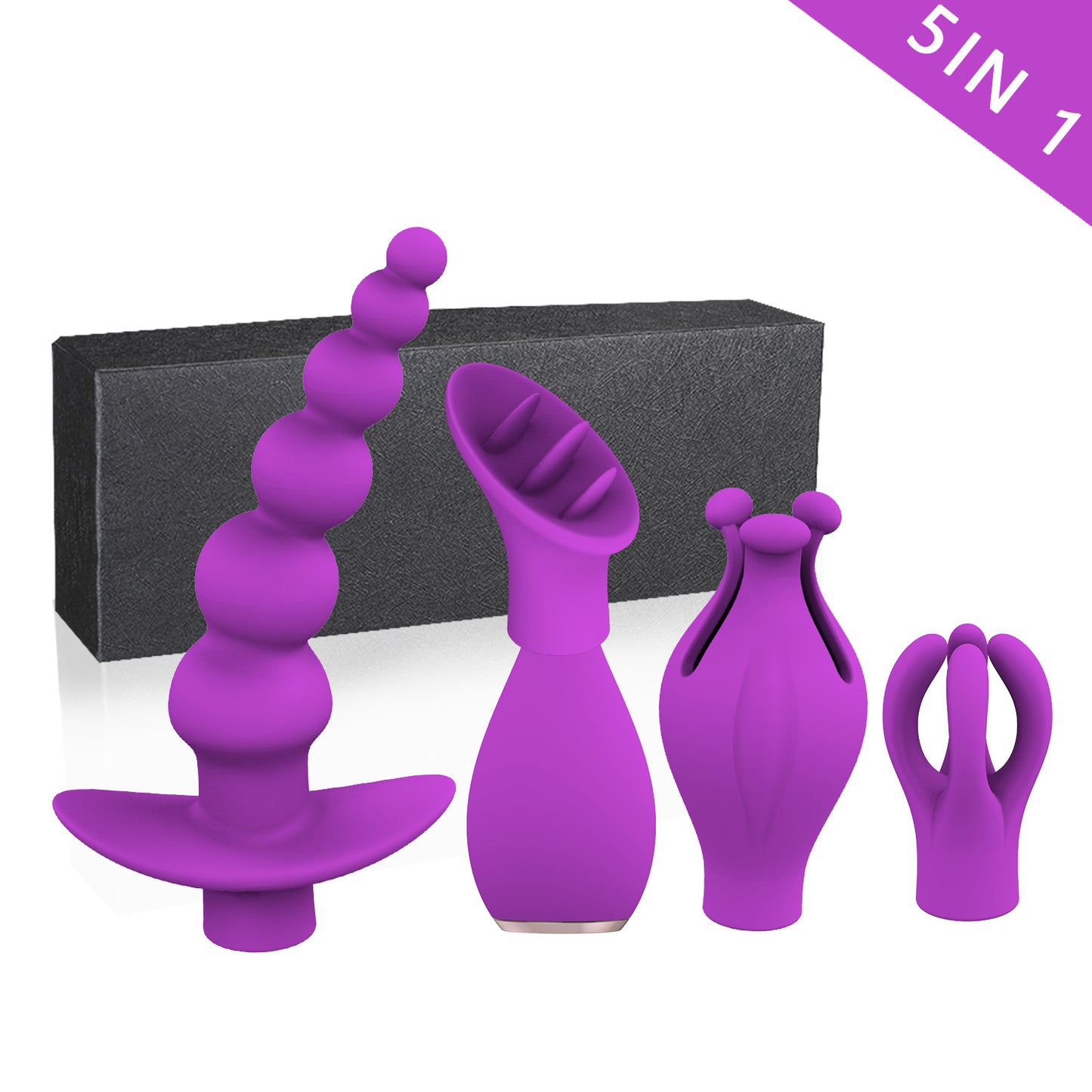 
                  
                    5 in 1 Vibrating Interchangeable G Spot Clitoris Sex Toy - Purple
                  
                