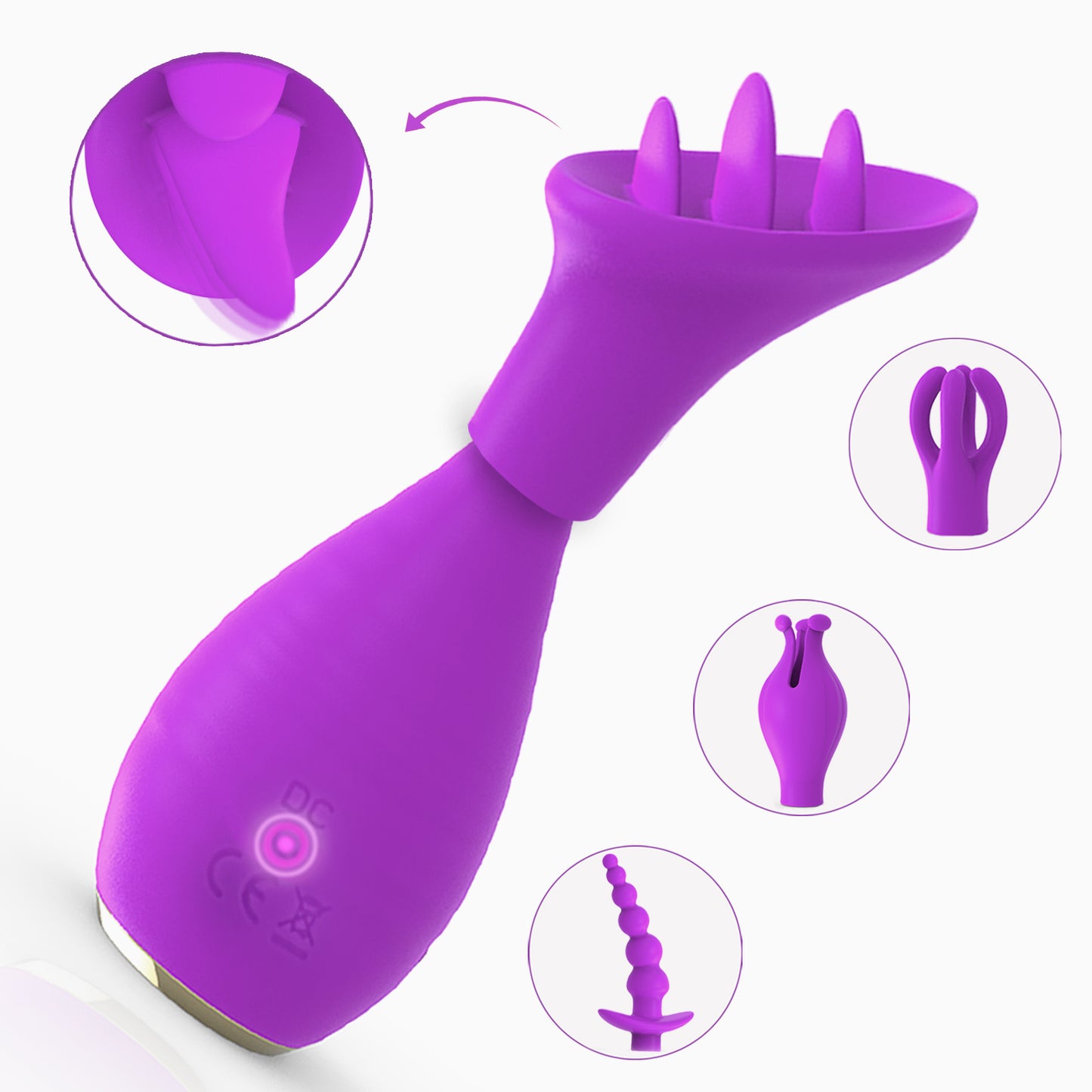 
                  
                    5 in 1 Vibrating Interchangeable G Spot Clitoris Sex Toy - Purple
                  
                
