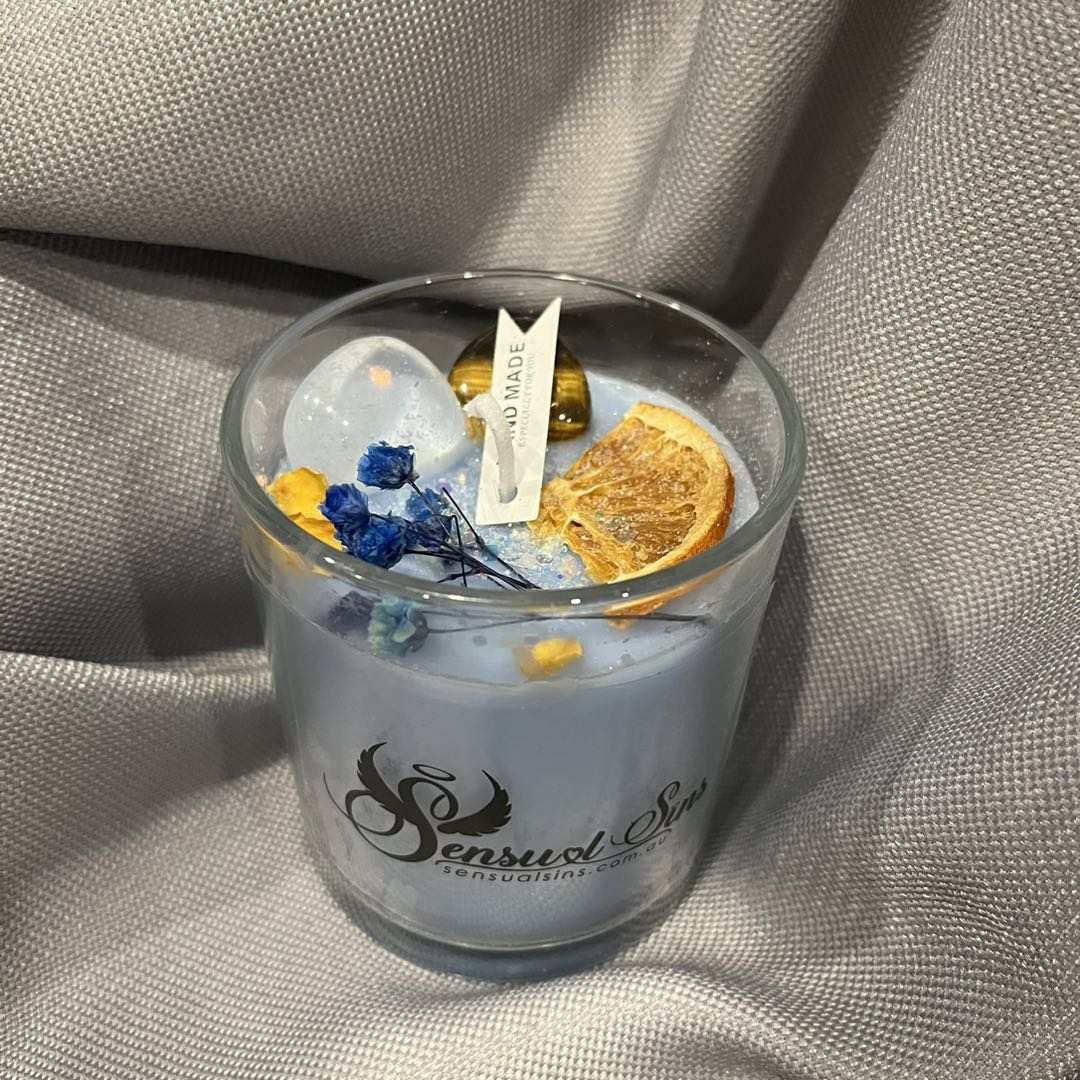 Handmade Candle - Blue - Sweet Temptation